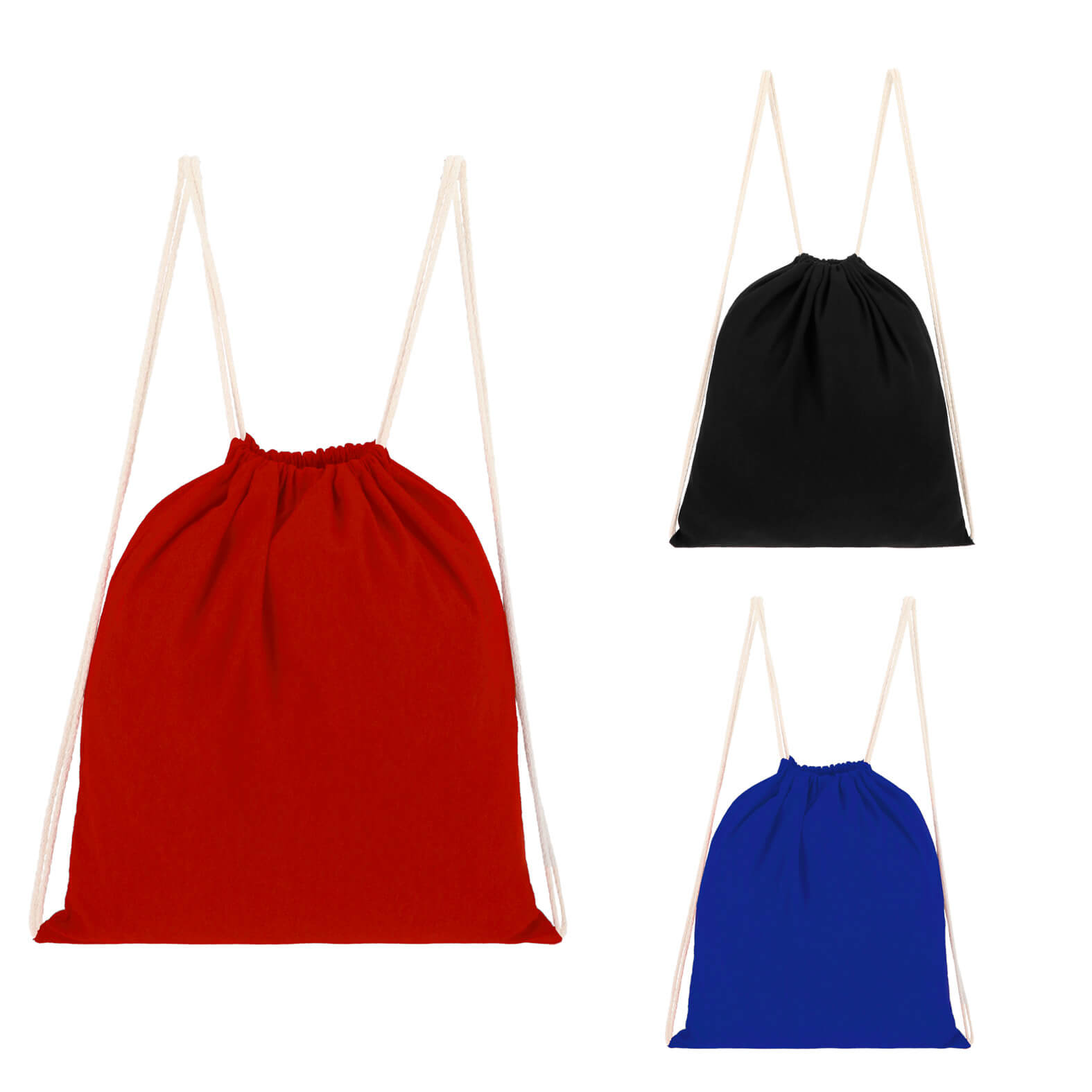 Morral de algodón cosido. AZUL