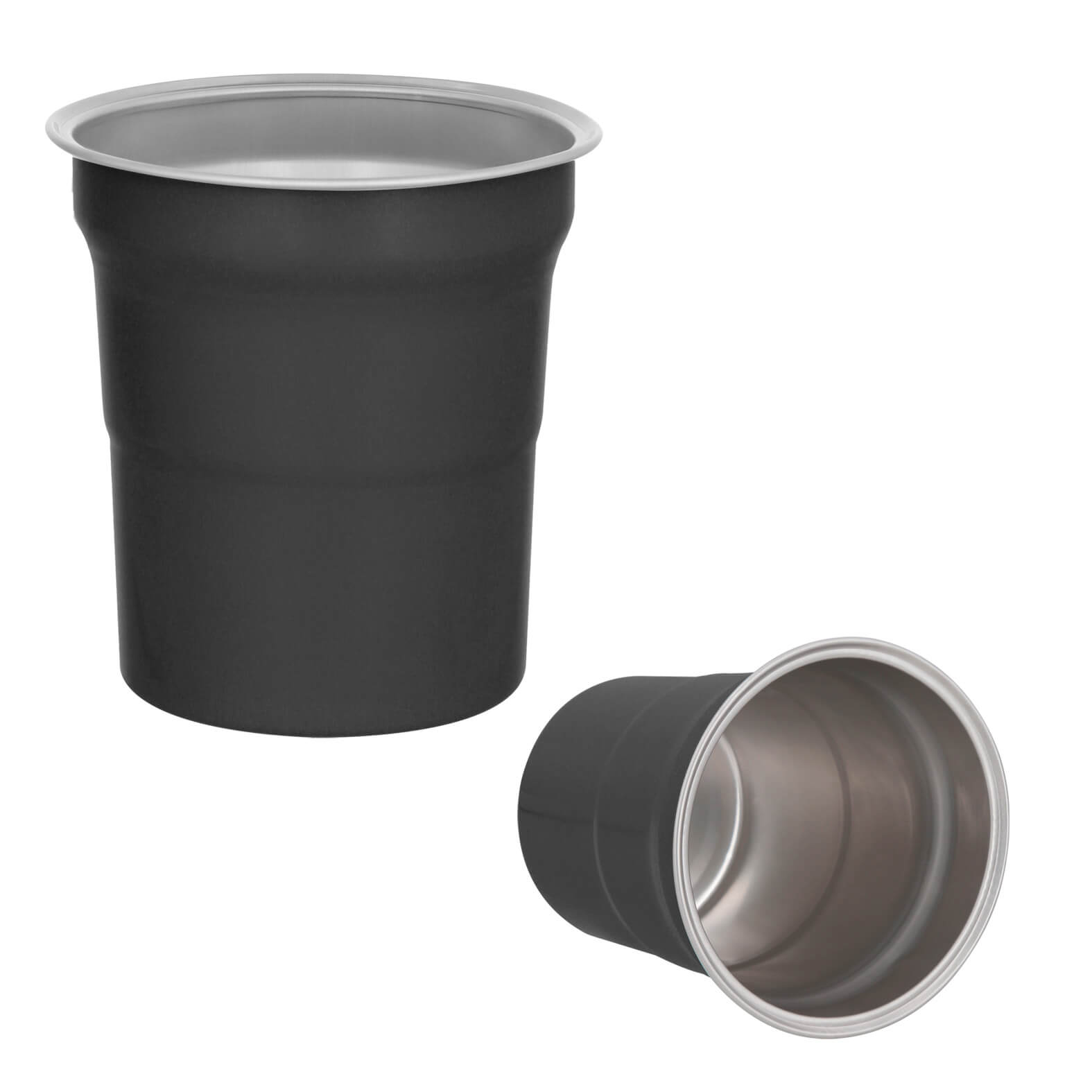 Vaso de aluminio de una pared. NEGRO
