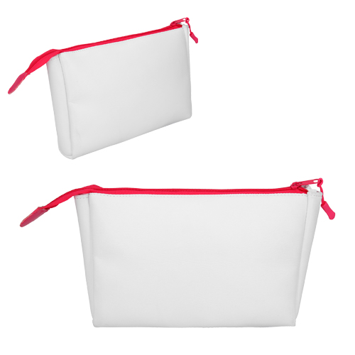 Cosmetiquera con forro, cierre de color y fuelle. ROSA