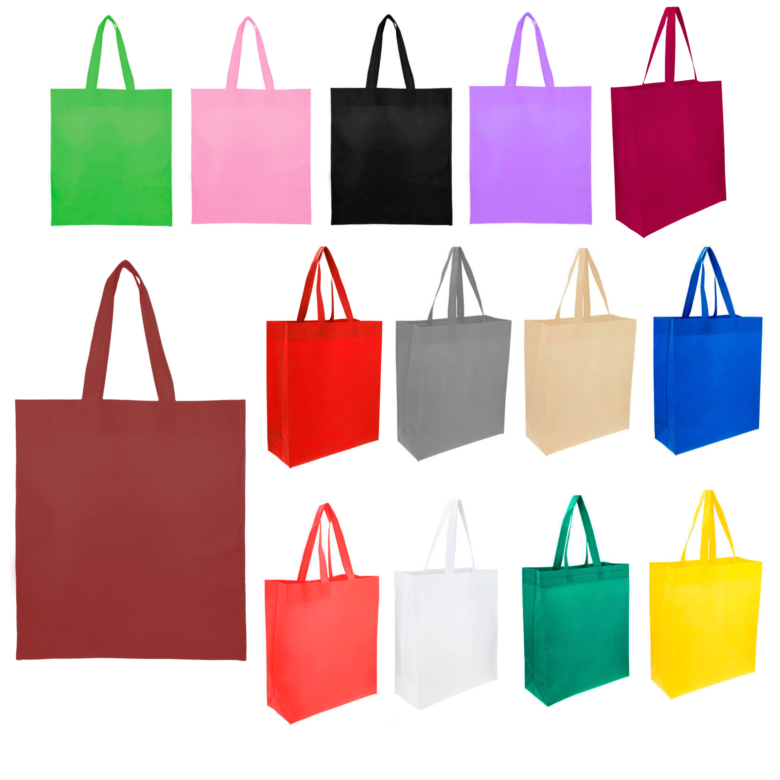 Bolsa ecológica termosellada de 80 gr/m2 con asa. AMARILLO