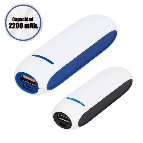 Batería portátil de plástico, para carga de teléfonos, tablets, cámaras digitales, juegos, mp3, mp4. Incluye cable USB. AZUL