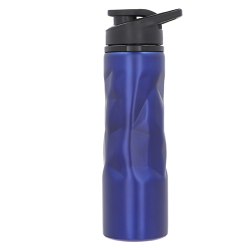 Cilindro metálico de acero inoxidable con asa de plástico. AZUL