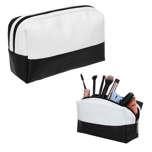 Neceser de vinil bicolor, con cierre. UNICO