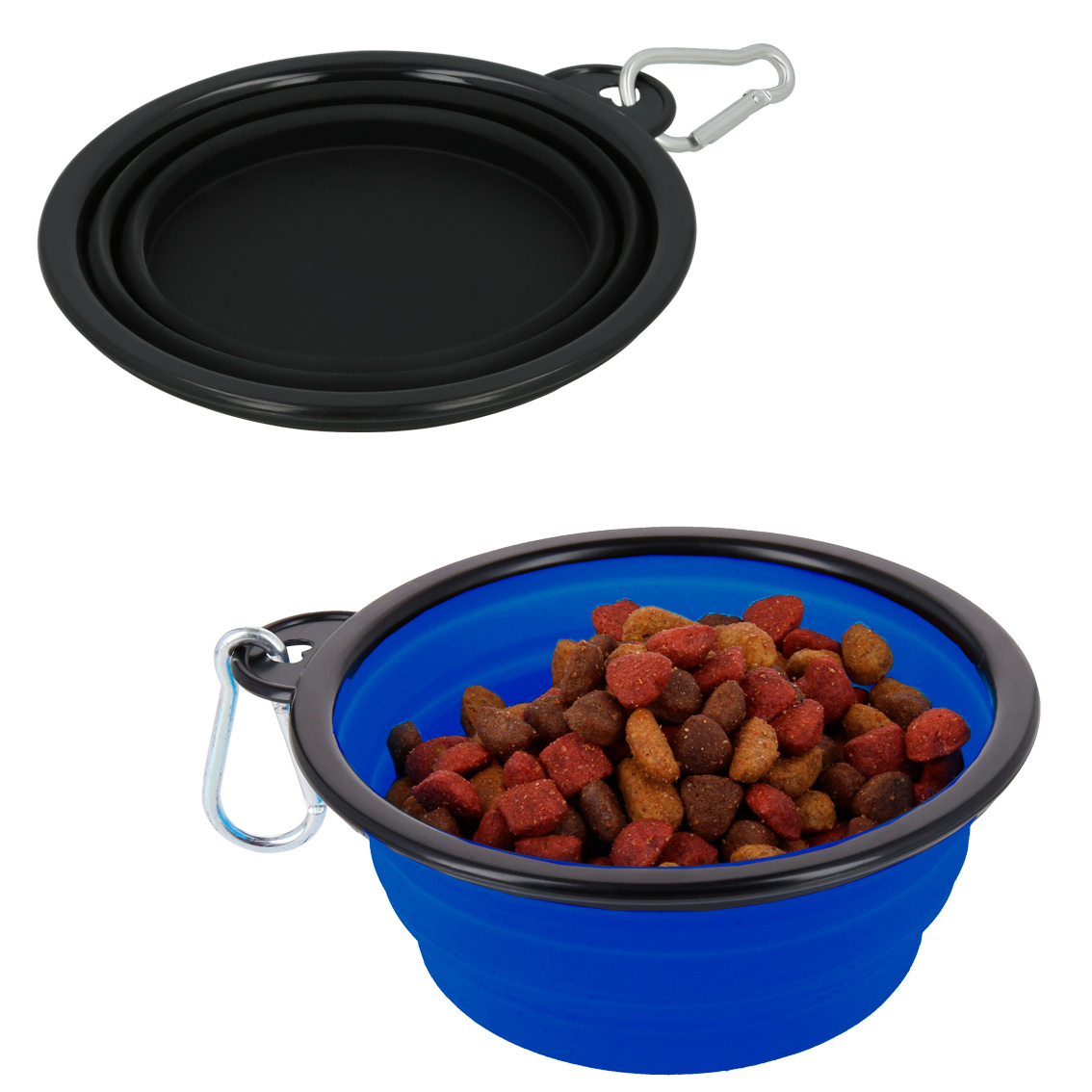 Tazón de viaje plegable para mascotas. AZUL