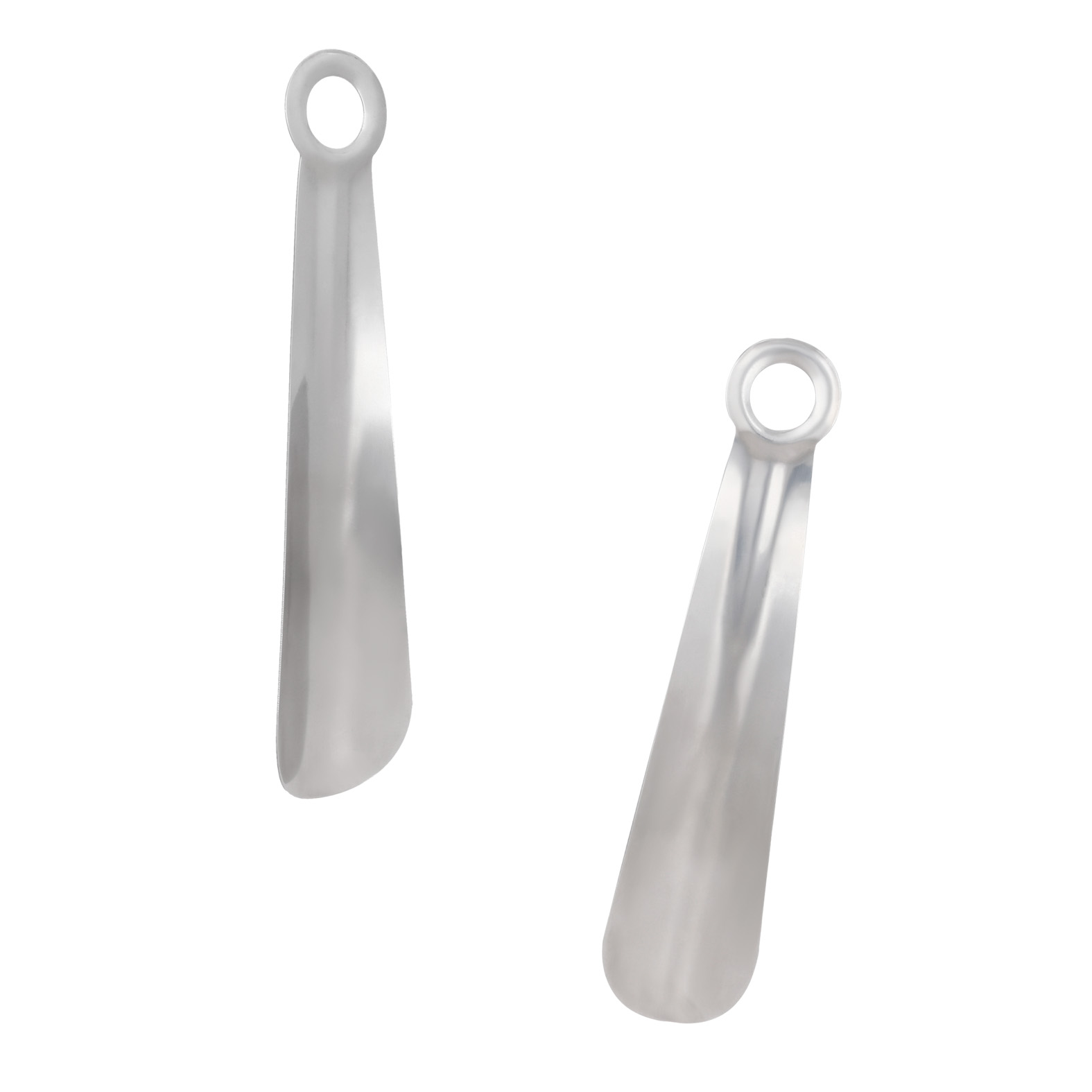 Calzador de metal con aro metálico. PLATA