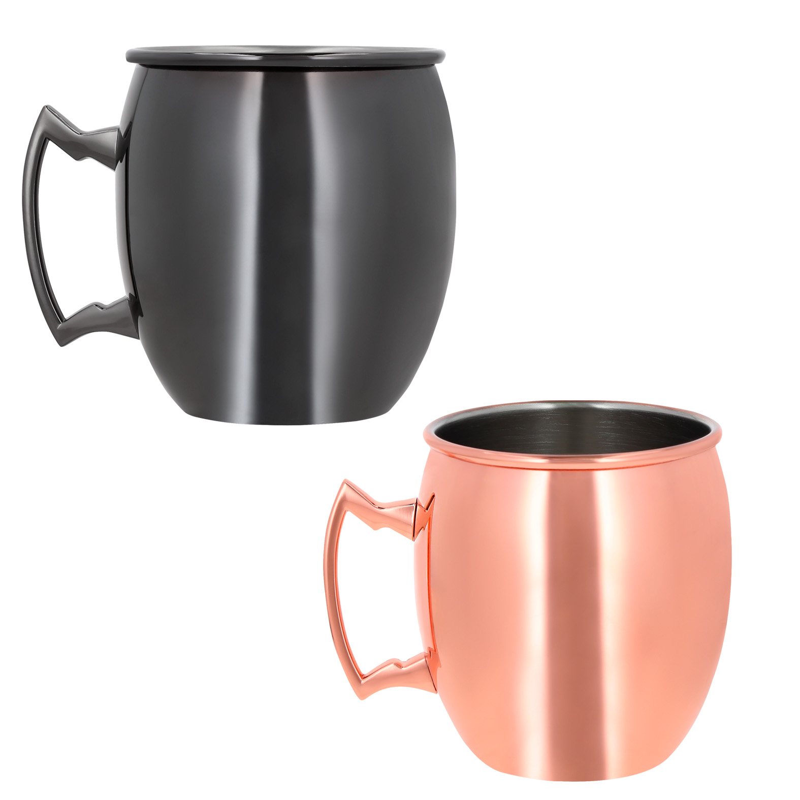 Tarro metálico con acabado espejo y asa. NEGRO