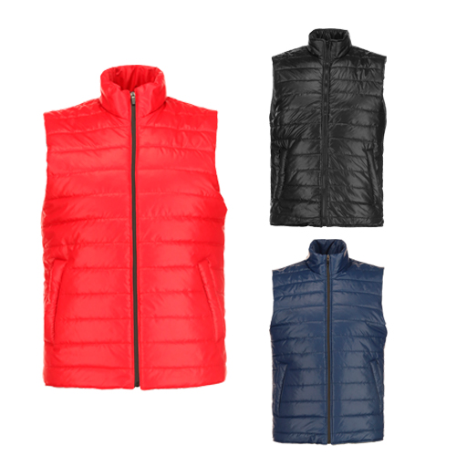 Chaleco de nylon con bolsas laterales . AZUL-LARGE