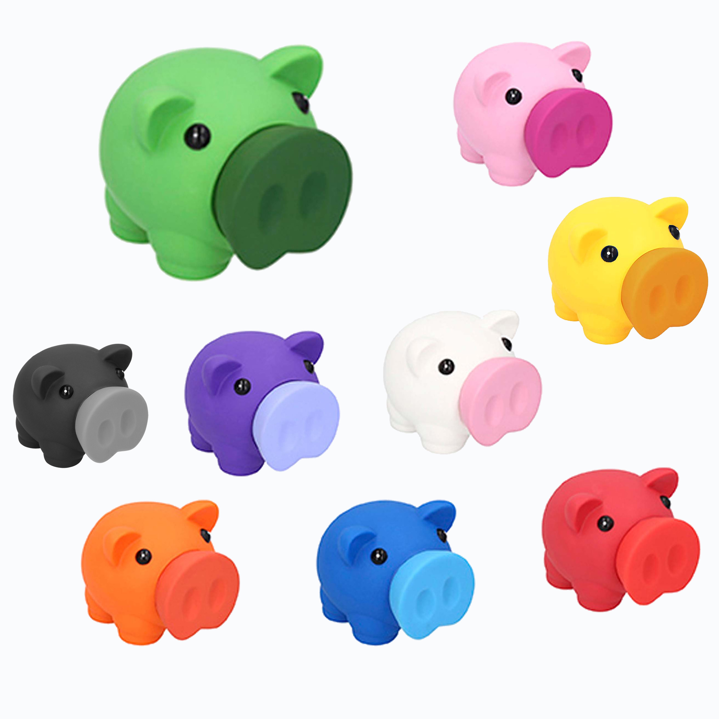 Alcancía en forma de cerdito con nariz removible. AMARILLO