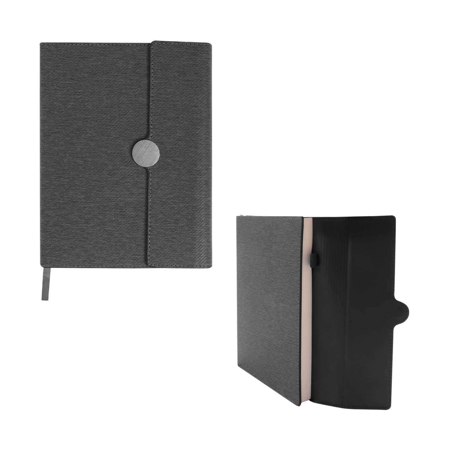 Libreta de poliuretano con 120 hojas de raya, separador y broche magnético. OXFORD