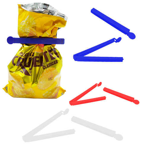 Clip para sellar bolsas elaborado en polipropileno de alta resistencia. AZUL