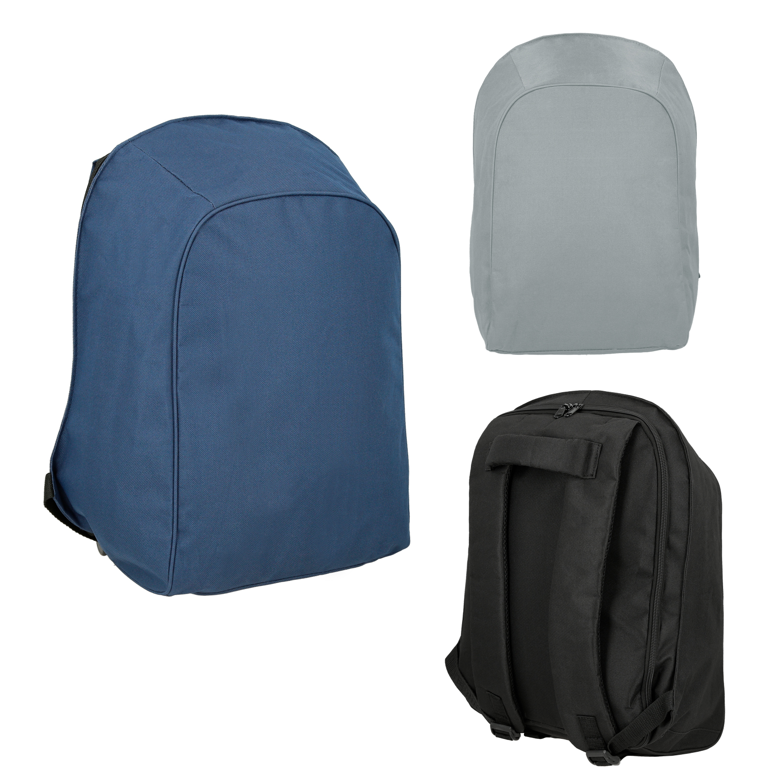 Mochila de seguridad con porta laptop, 2 bolsas, doble cierre y asa superior. AZUL