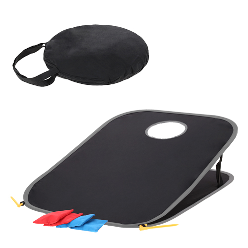 Juego (Cornhole) de lanzamiento con 4 costales. NEGRO