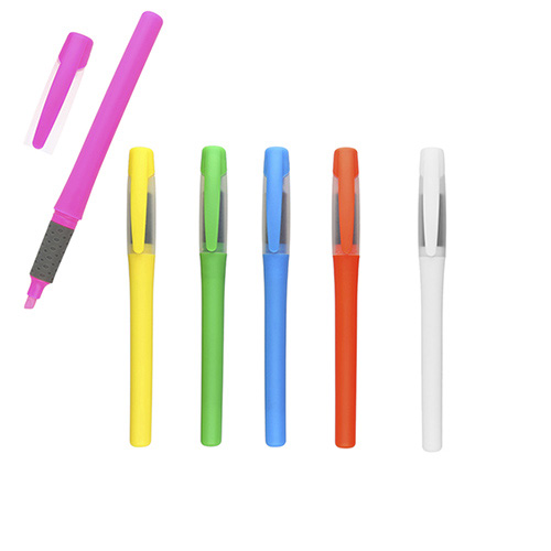 Marcatextos de plástico con clip de color. AMARILLO