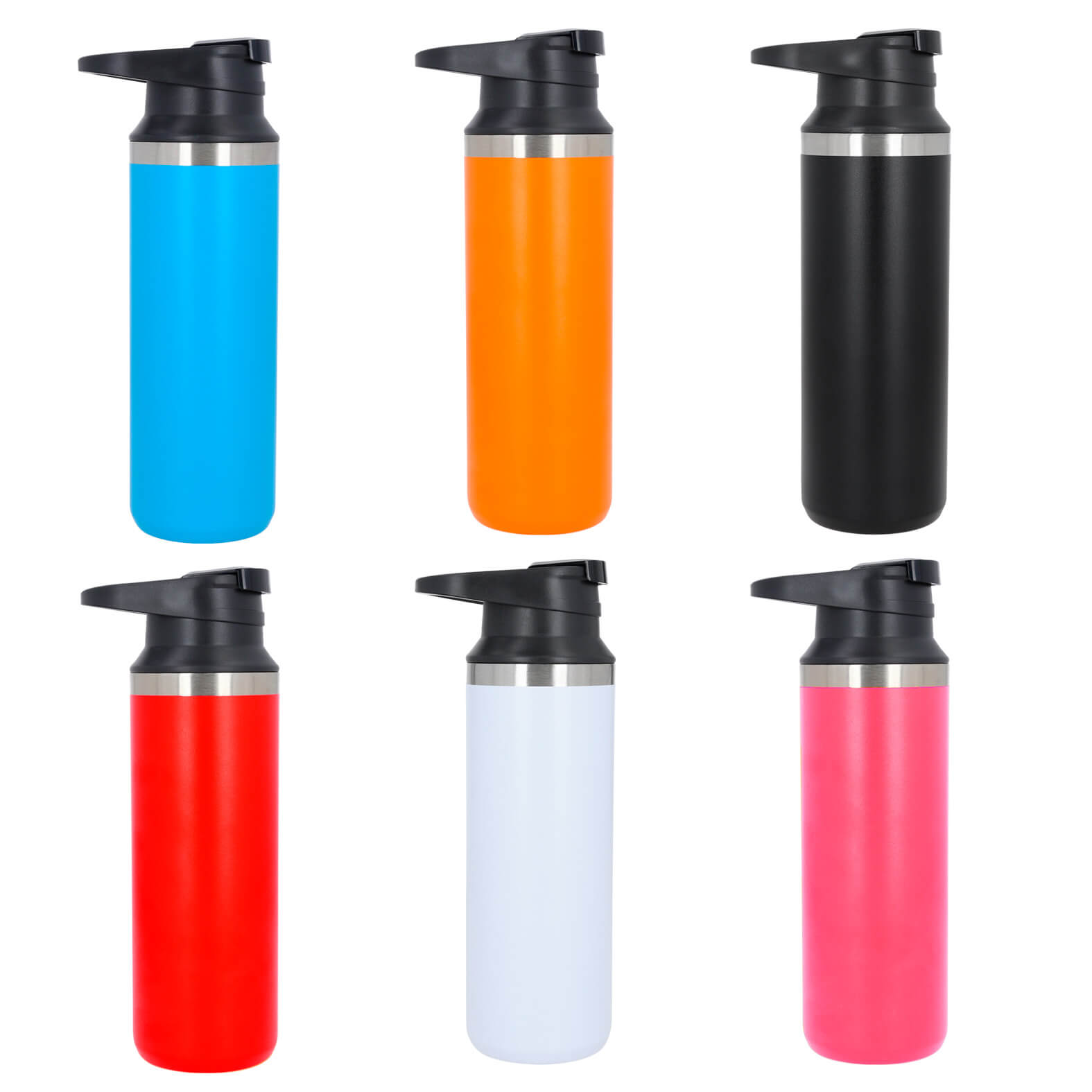 Termo con doble pared de acero inoxidable, insulado al vacío y acabado rugoso. Incluye tapa enroscable con boquilla de cierre a presión y asa. AZUL CLARO