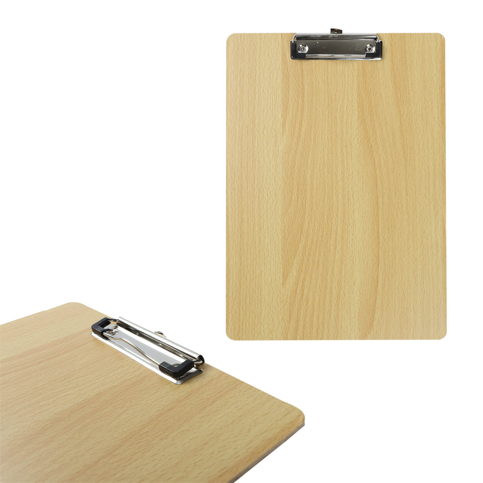 Tabla de madera sujeta papel con clip de metal tamaño carta. MADERA