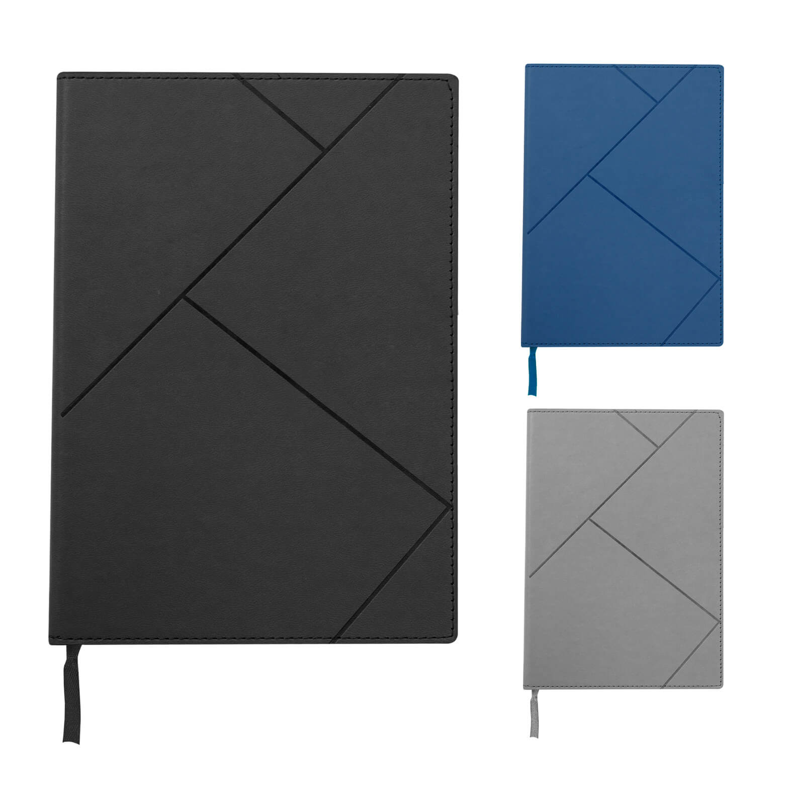 Libreta de poliuretano con 120 hojas de raya y separador. AZUL