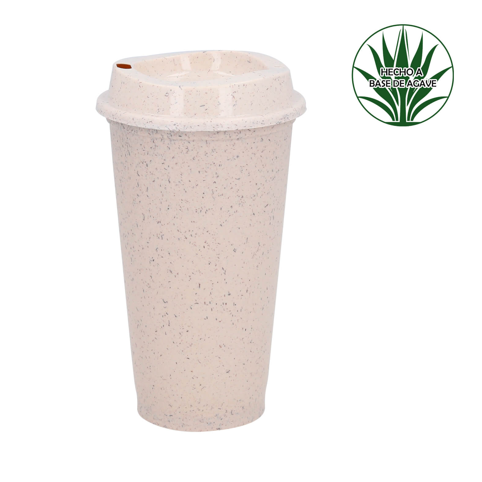Vaso hecho a base de agave de una pared con tapa a presión. AGAVE