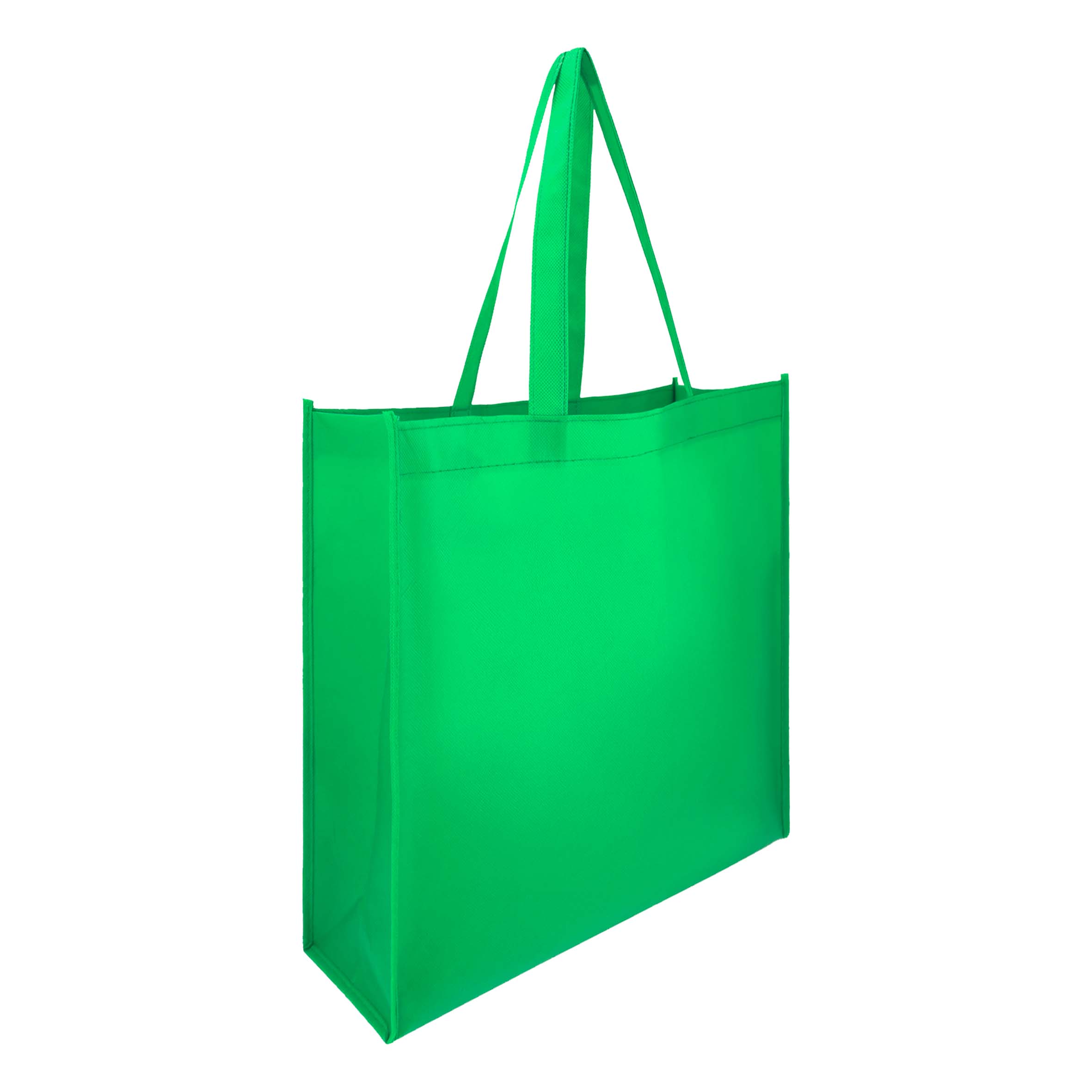 Bolsa ecológica laminada y cosida de non woven de 96 gr/m2, con asa de 22 cm. VERDE CLARO