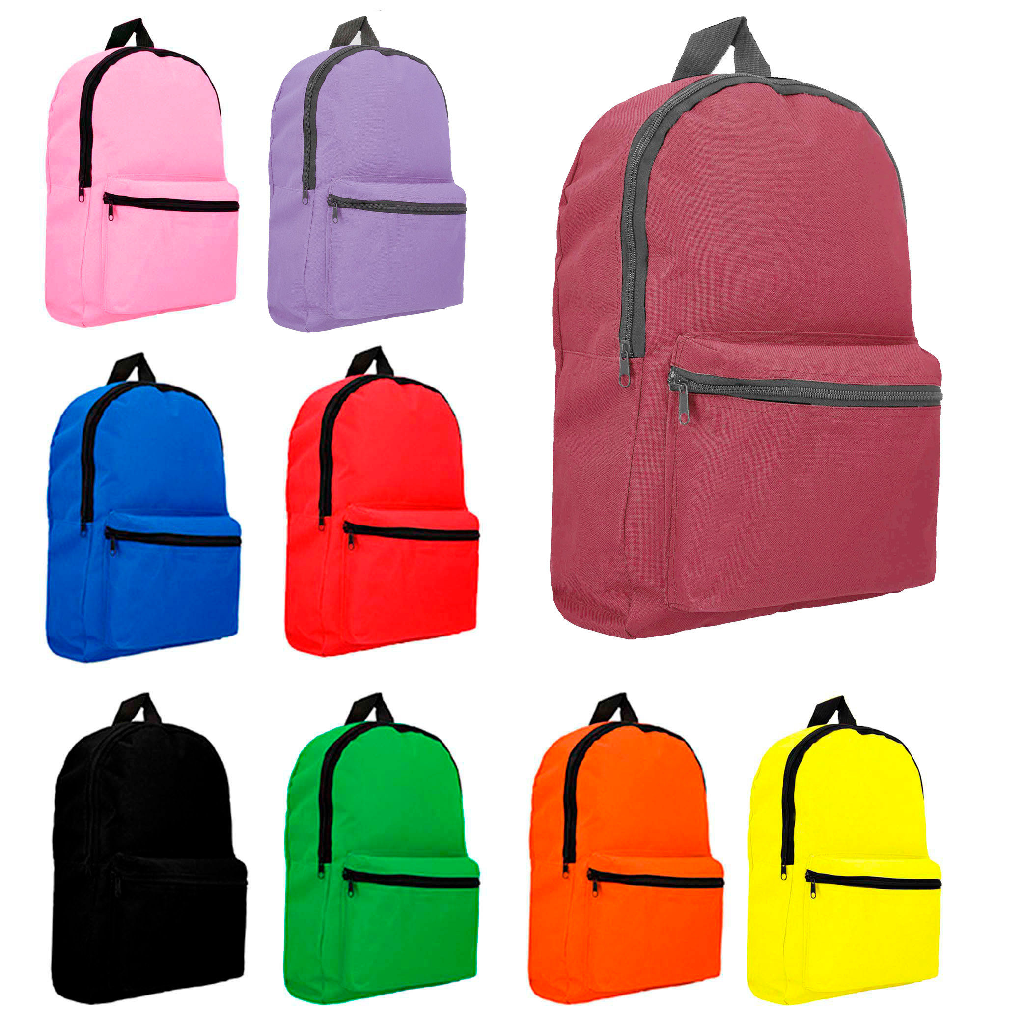 Mochila tipo back pack con bolsa principal, bolsa frontal de cierre, asa superior y correas ajustables. AMARILLO