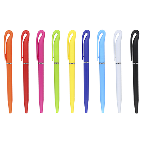 Bolígrafo de plástico con mecanismo retráctil. AMARILLO