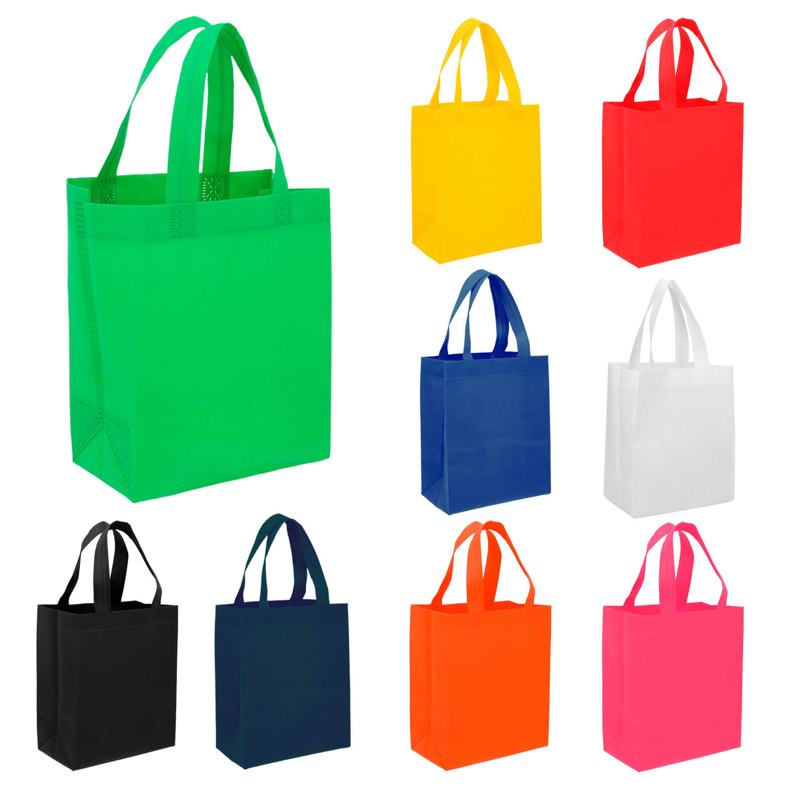 Mini bolsa ecológica termosellada de 80 gr/m2 con asa y fuelle. AMARILLO