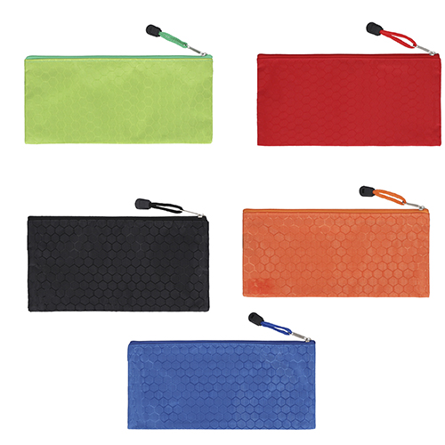 Lapicera de poliéster con cierre. AZUL