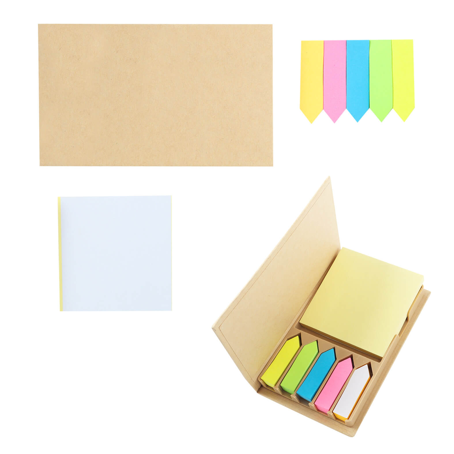 Set ecológico con 5 banderas y notas adheribles. CARTON