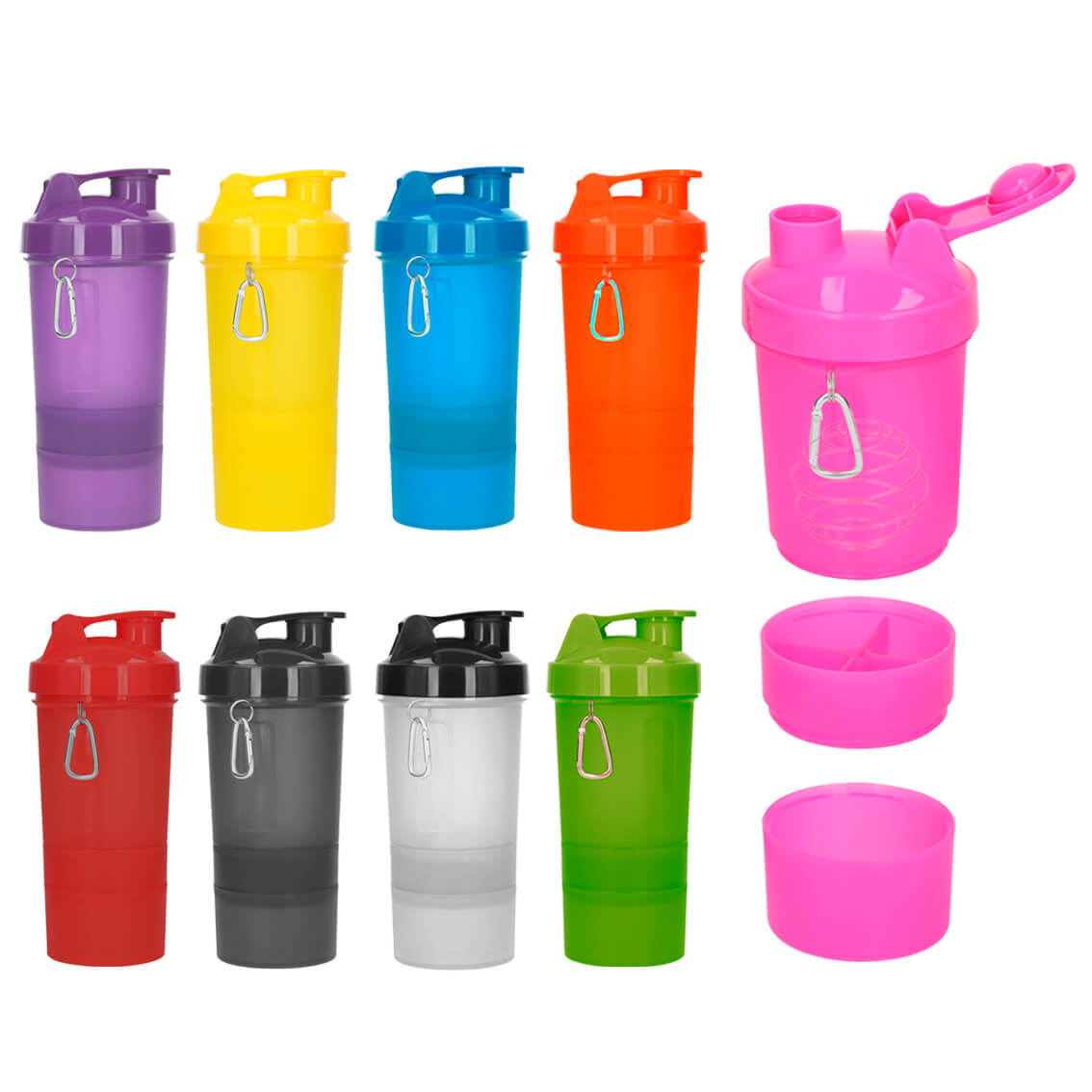 Cilindro de plástico con compartimentos, resorte de acero. Ideal para gimnasio. El envío de este material se hace por separado de base y tapas derivado a los cambios de altura si se traslada a otros lugares de la República. (Libre de BPA) AMARILLO