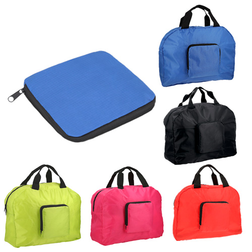 Maleta plegable con bolsa frontal. AZUL