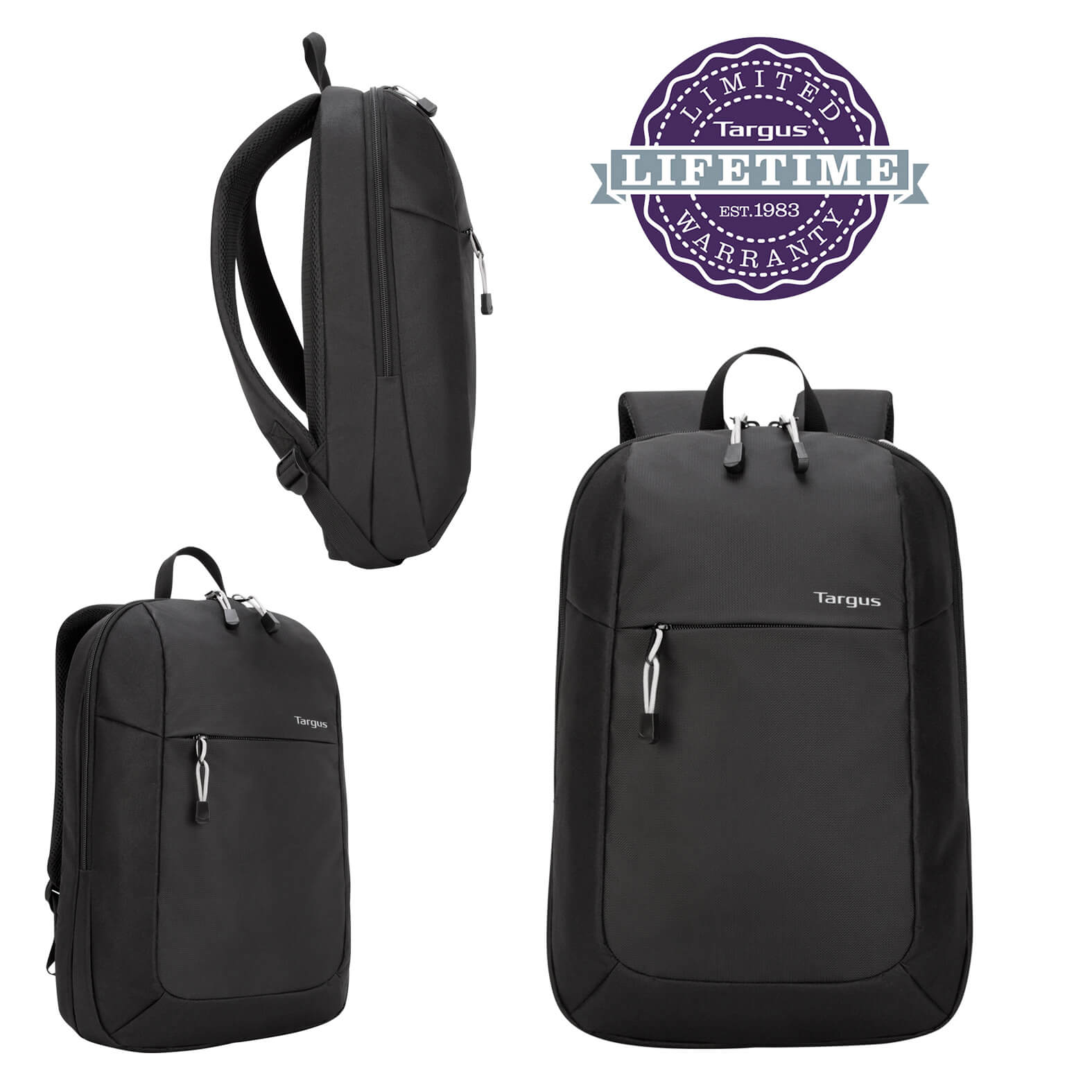 Mochila con diseño delgado y ligero resistente al agua. Contiene un compartimento trasero acolchado para laptop de 15.6" , correas de hombro ajustables y contorneadas, bolsillo frontal de acceso rápido, compartimento secundario para archivos, carpetas y más. NEGRO