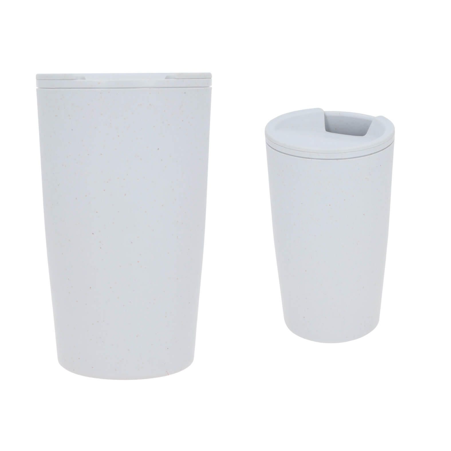 Termo de doble pared de plástico con acabado wheat straw y tapa enroscable. NATURAL