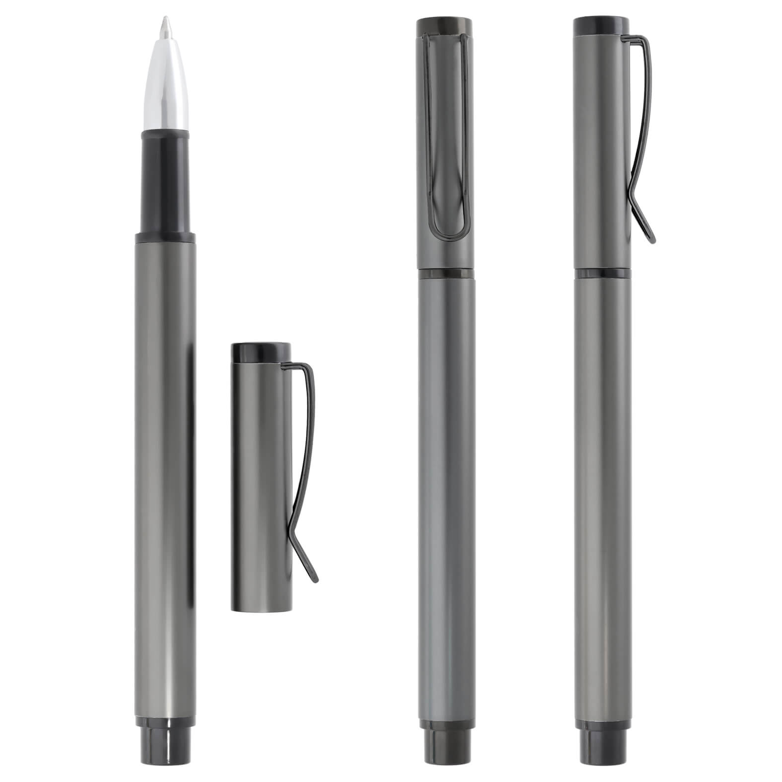 Bolígrafo metálico con tapa y clip. TITANIUM