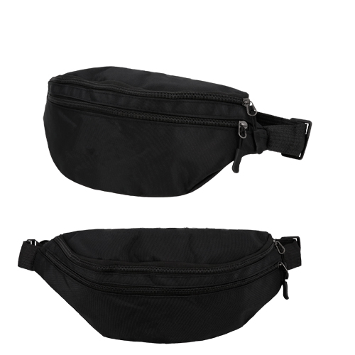 Cangurera de 3 compartimentos: 2 frontales y 1 trasero. Cuenta con correa de seguro de presión ajustable. NEGRO