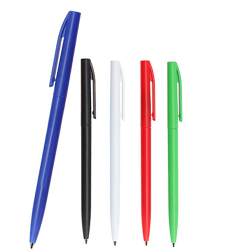 Bolígrafo de plástico con mecanismo retráctil. AZUL