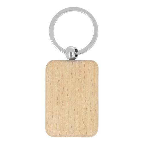 Llavero de madera con arillo metálico. MADERA