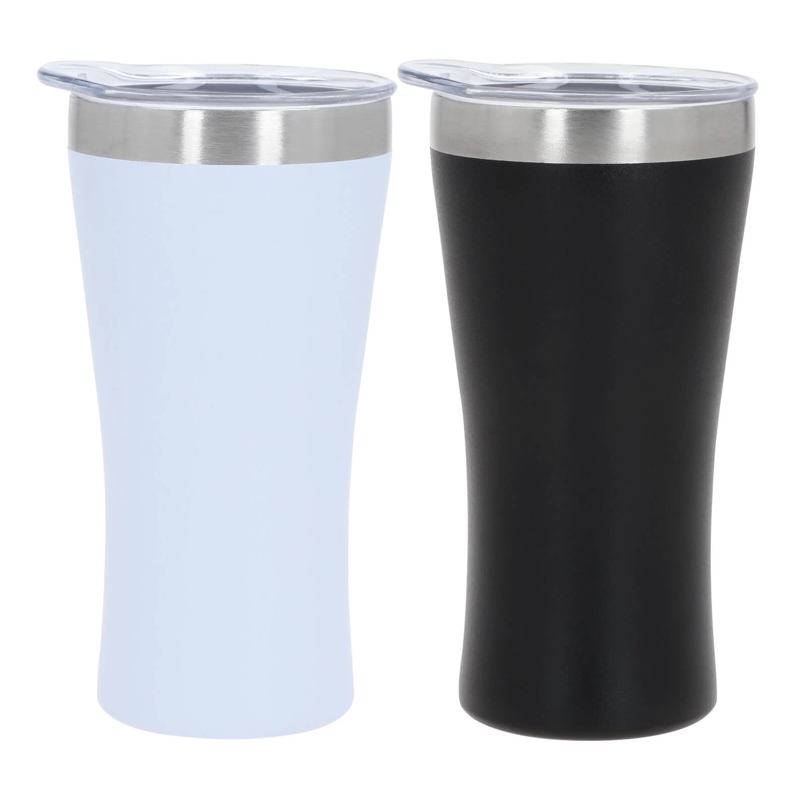 Tequilero de doble pared de acero inoxidable, insulado al vacío, con acabado plastic painting y tapa. BLANCO