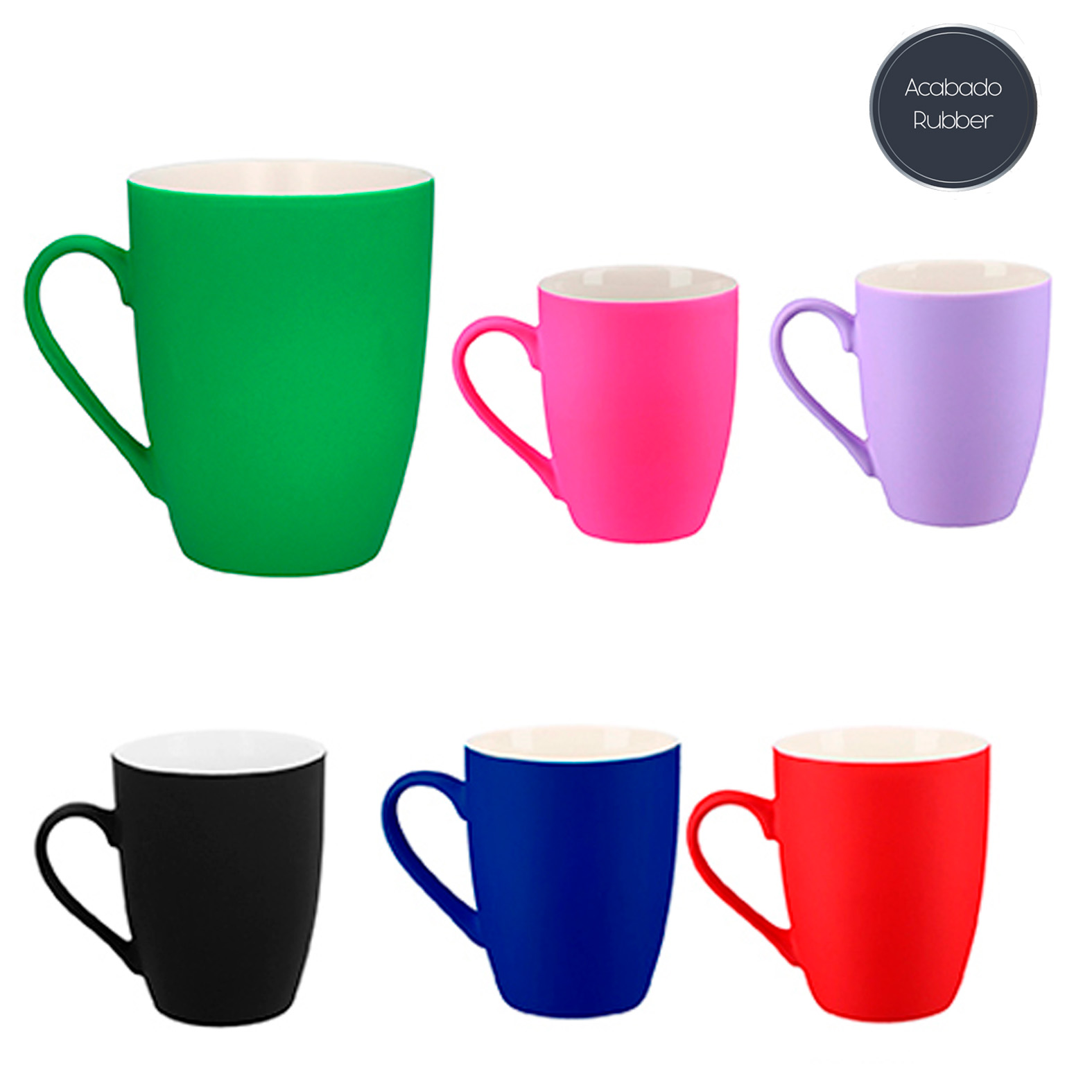 Taza de cerámica con acabado Rubber. AZUL