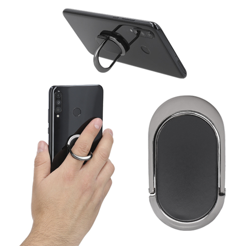 Popsocket ovalado de plástico con anillo de metal. UNICO