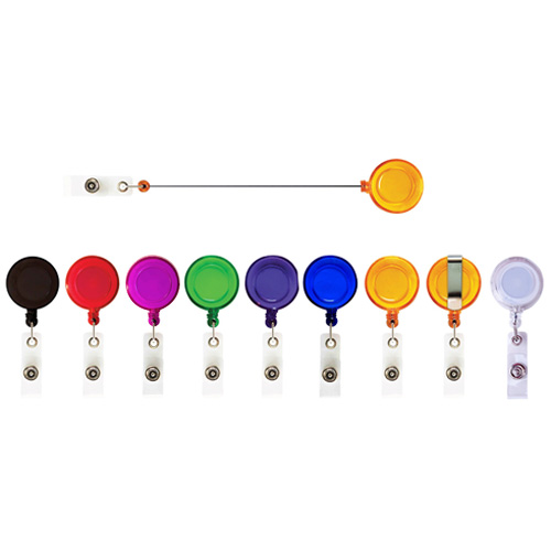 Yoyo portagafete de color traslúcido. AZUL