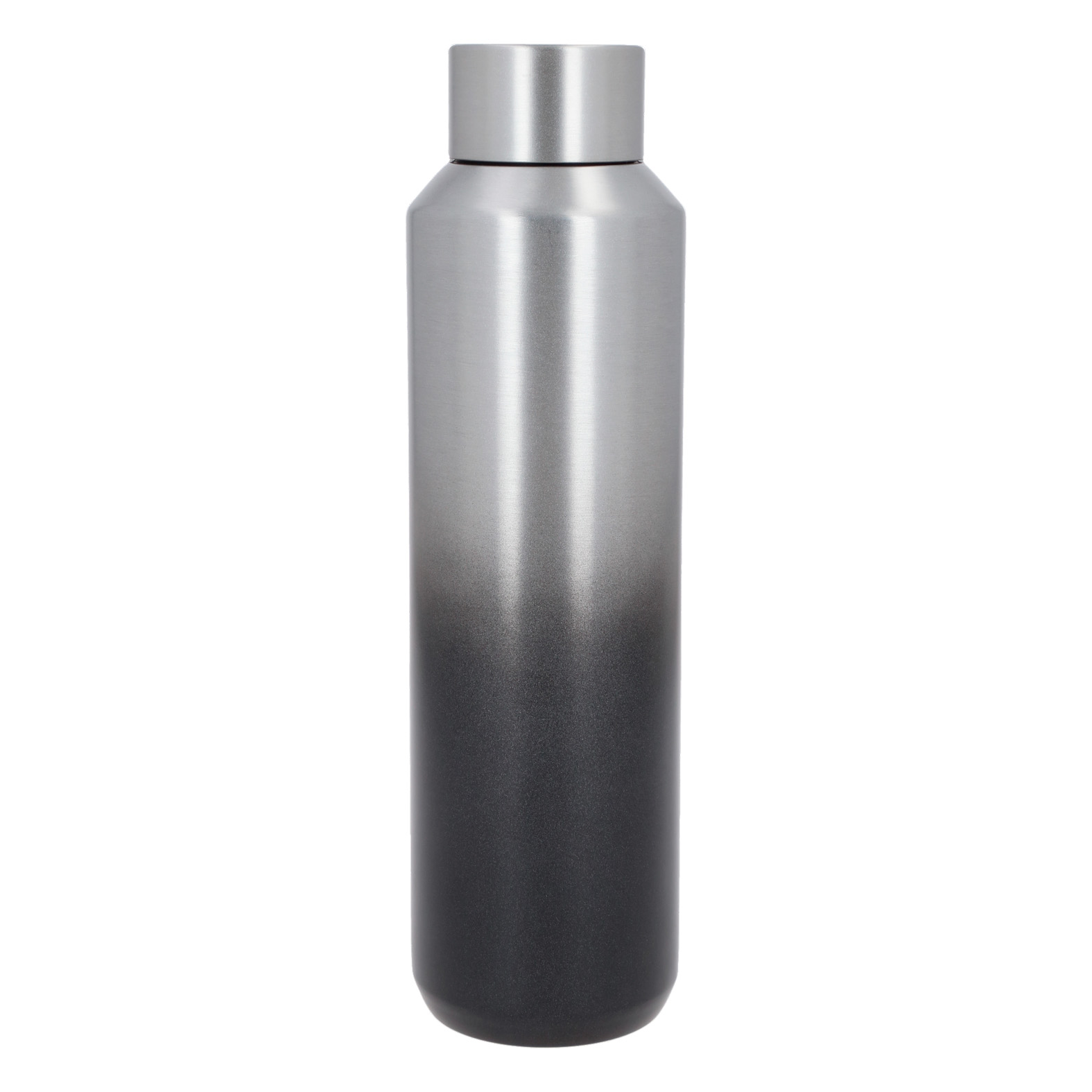 Termo con doble pared de acero inoxidable, insulado al vacío y tapa de rosca. NEGRO