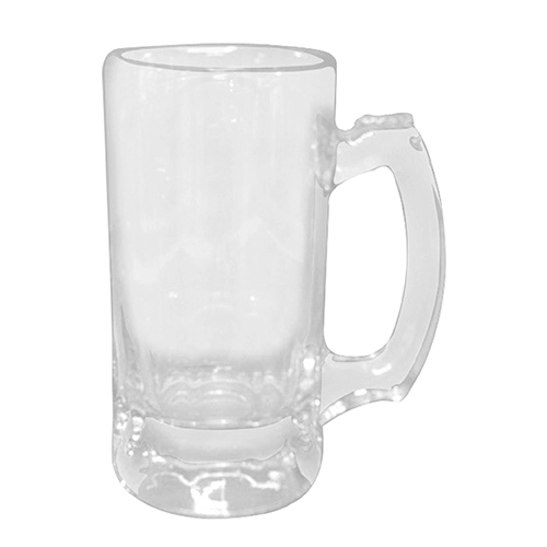 Tarro de vidrio sublimable, tipo cervecero. Para obtener mejores resultado al llevar a cabo la sublimación se recomienda hacerlo a una temperatura de entre 350 y 360 grados centígrados durante 30 segundos. TRANSPARENTE