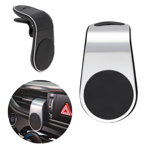 Sujetador de auto para dispositivos móviles. Incluye imán que se adhiere a la parte trasera del móvil. NEGRO