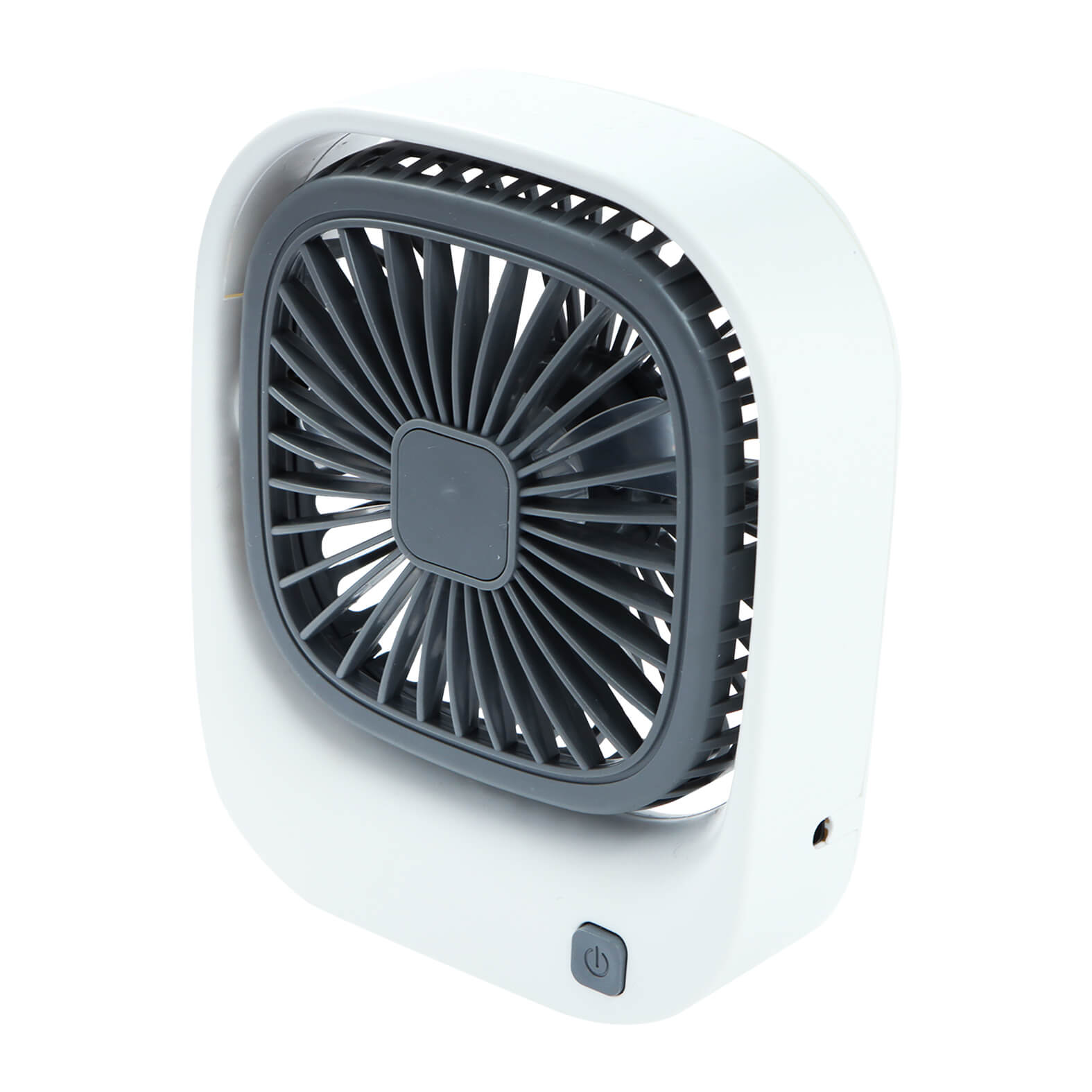 Mini ventilador ajustable con 2 velocidades y batería recargable. BLANCO