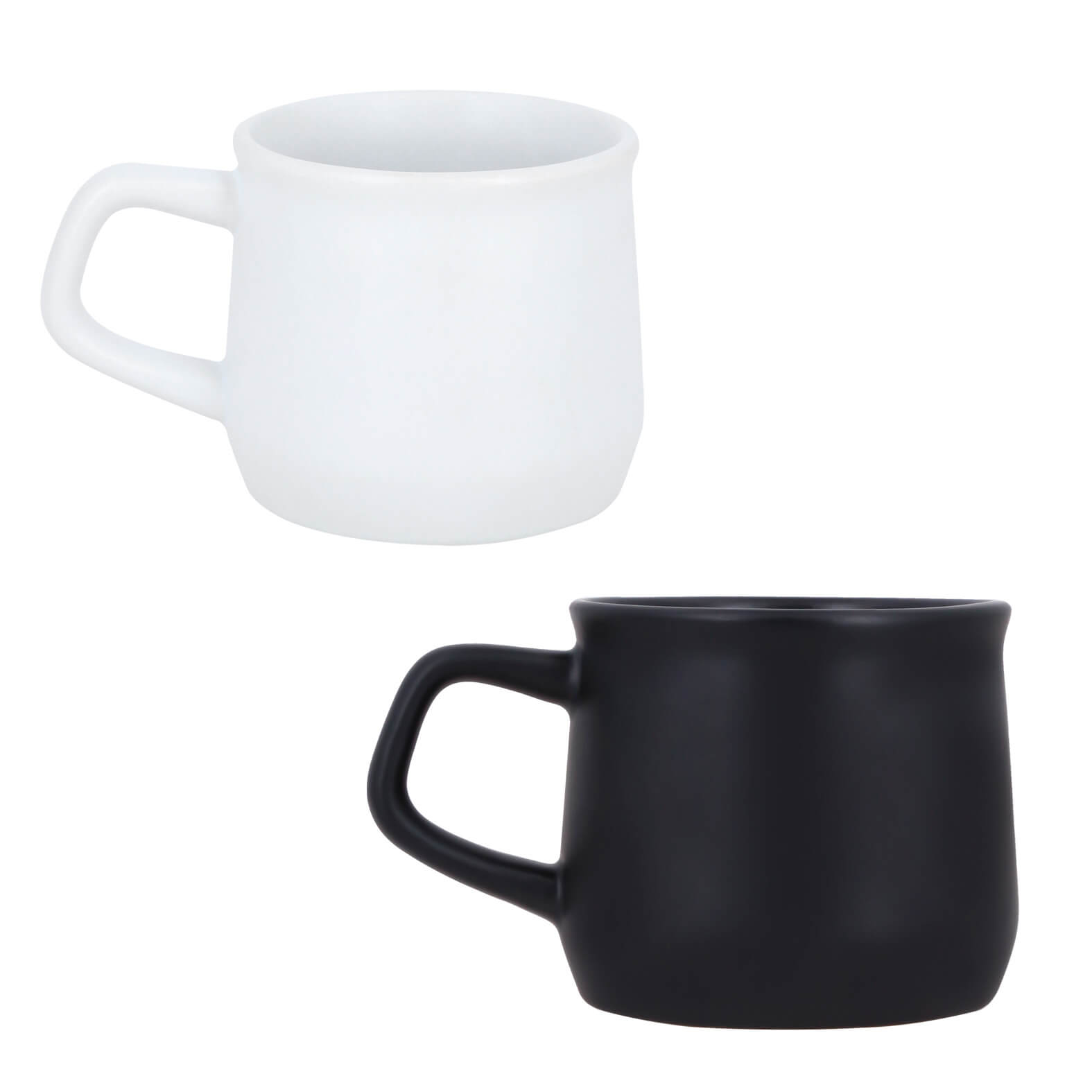 Taza de cerámica con acabado mate y asa rectangular. BLANCO