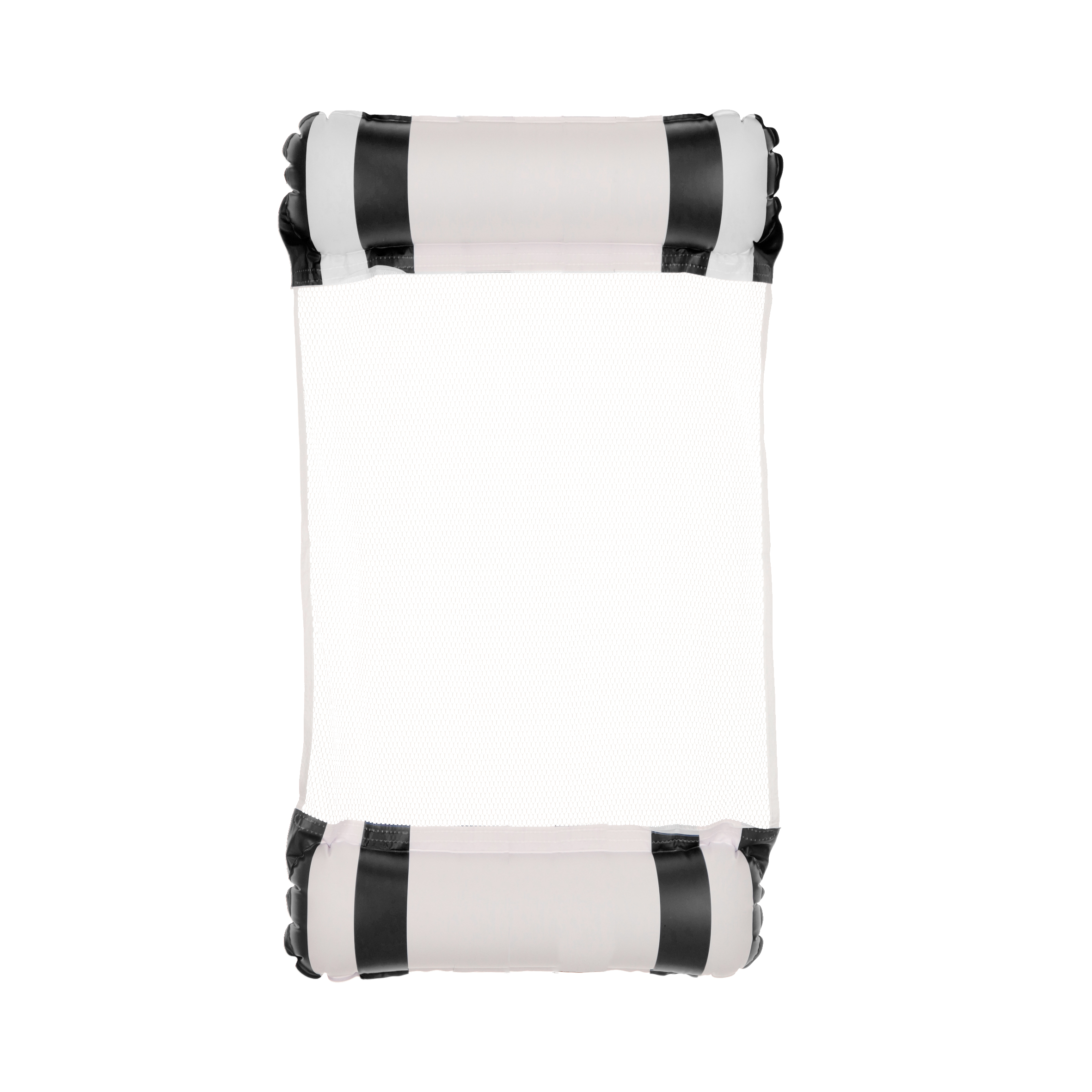 Colchoneta inflable con red para piscina. NEGRO