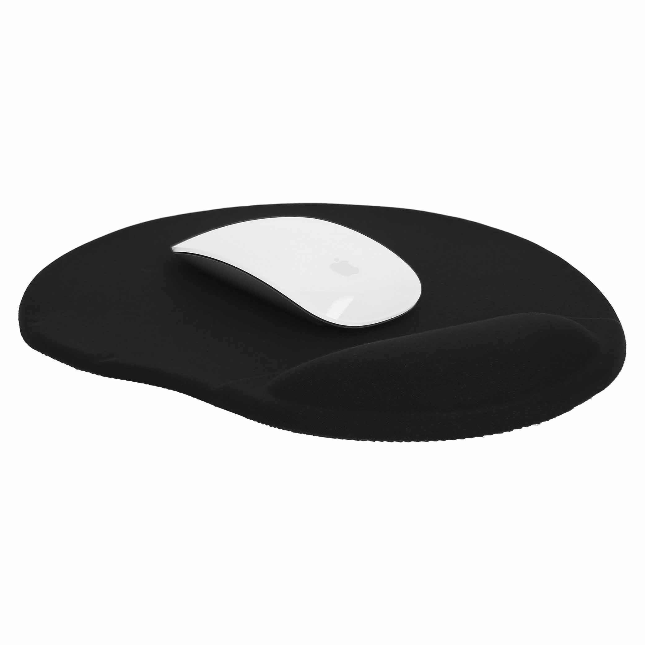 Mousepad ergonómico con grosor de 5 mm. y descansador de muñeca de gel. NEGRO
