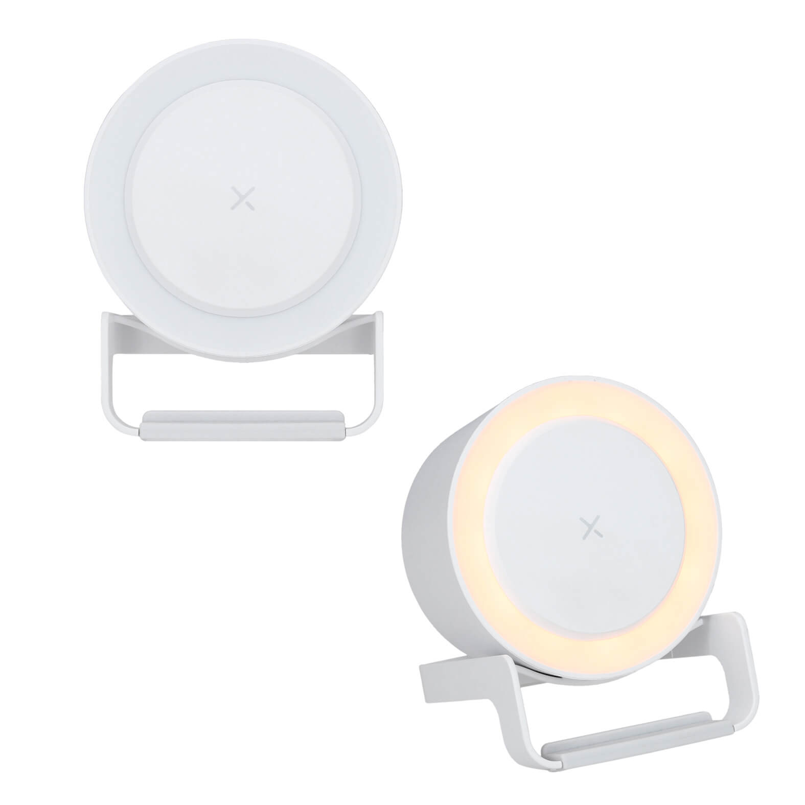 Bocina inalámbrica con wireless charger y luz LED con tres tipos de intensidad. BLANCO