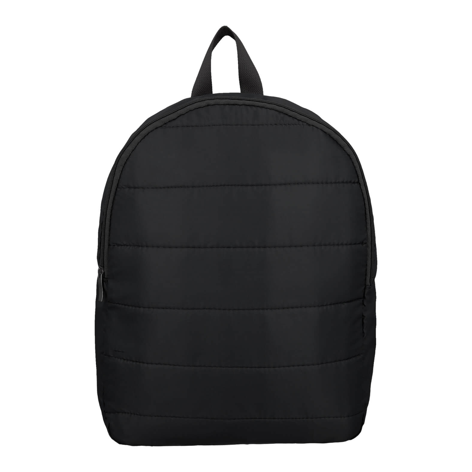 Mochila de 1 compartimento con cierre, respaldo acolchado, tirantes y asa superior. NEGRO