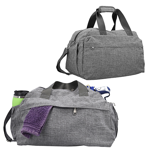 Maleta de 2 compartimentos, correa regulable, sujetadores reforzados con velcro. GRIS