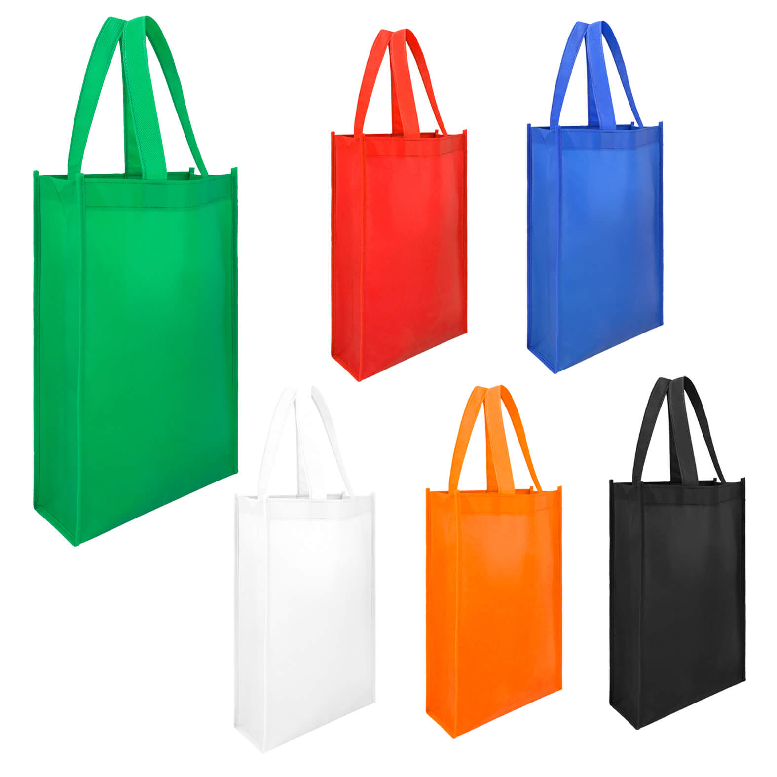 Bolsa ecológica de non woven de 80 gr/m2, laminada y termo sellada con asa de 18.5 cm. AZUL